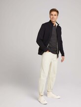 Cardigan with a stand-up collar and zip - Men - Black Grey Melange Cardigan with a stand-up collar and zip - Men - Black Grey Melange - 3 - TOM TAILOR