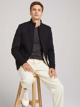 Cardigan with a stand-up collar and zip - Men - Black Grey Melange Cardigan with a stand-up collar and zip - Men - Black Grey Melange - 5 - TOM TAILOR