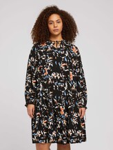 Plus - Gemustertes Midi Kleid mit LENZING™ ECOVERO™ - Frauen - abstract flower pattern Plus - Gemustertes Midi Kleid mit LENZING™ ECOVERO™ - Frauen - abstract flower pattern - 1 - My True Me