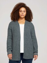 Plus - Gestrickter Cardigan - Frauen - smoky sea green melange Plus - Gestrickter Cardigan - Frauen - smoky sea green melange - 1 - My True Me