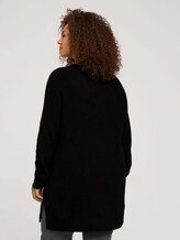 Plus - Geripptes Kleid mit V-Ausschnitt - Frauen - deep black Plus - Geripptes Kleid mit V-Ausschnitt - Frauen - deep black - 2 - My True Me