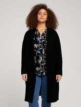 Plus - Langer Cardigan - Frauen - deep black Plus - Langer Cardigan - Frauen - deep black - 1 - My True Me