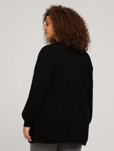 Plus - Gerippter Cardigan aus nachhaltiger Baumwolle - Frauen - deep black Plus - Gerippter Cardigan aus nachhaltiger Baumwolle - Frauen - deep black - 2 - My True Me