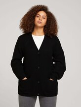 Plus - Gerippter Cardigan aus nachhaltiger Baumwolle - Frauen - deep black Plus - Gerippter Cardigan aus nachhaltiger Baumwolle - Frauen - deep black - 5 - My True Me