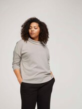 Plus - Shirt mit 3/4 Ärmeln - Frauen - cold beige darker melange Plus - Shirt mit 3/4 Ärmeln - Frauen - cold beige darker melange - 5 - My True Me