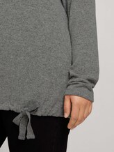Curvy - long-sleeved shirt with a turtleneck and drawstring - Women - asphalt grey melange Curvy - long-sleeved shirt with a turtleneck and drawstring - Women - asphalt grey melange - 10 - My True Me