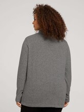 Curvy - long-sleeved shirt with a turtleneck and drawstring - Women - asphalt grey melange Curvy - long-sleeved shirt with a turtleneck and drawstring - Women - asphalt grey melange - 2 - My True Me