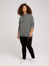 Curvy - long-sleeved shirt with a turtleneck and drawstring - Women - asphalt grey melange Curvy - long-sleeved shirt with a turtleneck and drawstring - Women - asphalt grey melange - 3 - My True Me