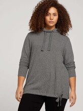 Curvy - long-sleeved shirt with a turtleneck and drawstring - Women - asphalt grey melange Curvy - long-sleeved shirt with a turtleneck and drawstring - Women - asphalt grey melange - 5 - My True Me