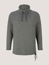 Curvy - long-sleeved shirt with a turtleneck and drawstring - Women - asphalt grey melange Curvy - long-sleeved shirt with a turtleneck and drawstring - Women - asphalt grey melange - 7 - My True Me