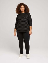 Plus - Langarmshirt mit kurzem Stehkragen - Frauen - black grey melange stripe Plus - Langarmshirt mit kurzem Stehkragen - Frauen - black grey melange stripe - 3 - My True Me