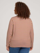 Plus - Langarmshirt mit kurzem Stehkragen - Frauen - cold beige rust stripe Plus - Langarmshirt mit kurzem Stehkragen - Frauen - cold beige rust stripe - 2 - My True Me