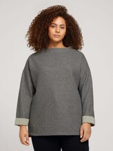 Plus - Sweatshirt mit Kragen - Frauen - asphalt grey melange Plus - Sweatshirt mit Kragen - Frauen - asphalt grey melange - 1 - My True Me