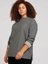 Plus - Sweatshirt mit Kragen - Frauen - asphalt grey melange Plus - Sweatshirt mit Kragen - Frauen - asphalt grey melange - 5 - My True Me