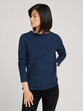Gemustertes Sweatshirt - Frauen - blue herringbone design Gemustertes Sweatshirt - Frauen - blue herringbone design - 1 - TOM TAILOR
