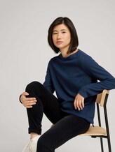 Gemustertes Sweatshirt - Frauen - blue herringbone design Gemustertes Sweatshirt - Frauen - blue herringbone design - 5 - TOM TAILOR