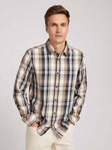 checkered shirt - Men - cognac navy check checkered shirt - Men - cognac navy check - 5 - TOM TAILOR