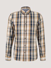checkered shirt - Men - cognac navy check checkered shirt - Men - cognac navy check - 7 - TOM TAILOR