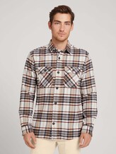 Kariertes Hemd mit Brusttaschen - Männer - off white cognac big check Kariertes Hemd mit Brusttaschen - Männer - off white cognac big check - 1 - TOM TAILOR