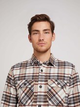 Kariertes Hemd mit Brusttaschen - Männer - off white cognac big check Kariertes Hemd mit Brusttaschen - Männer - off white cognac big check - 9 - TOM TAILOR