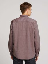 Hemd mit Brusttasche - Männer - burgundy white two face twill Hemd mit Brusttasche - Männer - burgundy white two face twill - 2 - TOM TAILOR