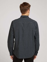 Gemustertes Hemd mit Brusttasche - Männer - grey navy melange vichy check Gemustertes Hemd mit Brusttasche - Männer - grey navy melange vichy check - 2 - TOM TAILOR