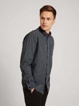 Gemustertes Hemd mit Brusttasche - Männer - grey navy melange vichy check Gemustertes Hemd mit Brusttasche - Männer - grey navy melange vichy check - 5 - TOM TAILOR