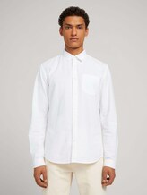 Unifarbenes Hemd aus Baumwolle - Männer - White Unifarbenes Hemd aus Baumwolle - Männer - White - 1 - TOM TAILOR Denim
