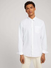 Unifarbenes Hemd aus Baumwolle - Männer - White Unifarbenes Hemd aus Baumwolle - Männer - White - 5 - TOM TAILOR Denim