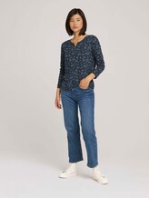 Henleyshirt in Knitteroptik - Frauen - navy flower design Henleyshirt in Knitteroptik - Frauen - navy flower design - 3 - TOM TAILOR