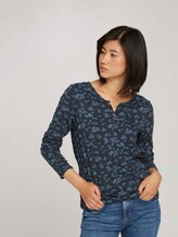 Henleyshirt in Knitteroptik - Frauen - navy flower design Henleyshirt in Knitteroptik - Frauen - navy flower design - 5 - TOM TAILOR