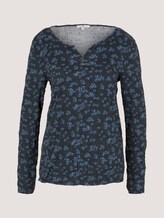 Henleyshirt in Knitteroptik - Frauen - navy flower design Henleyshirt in Knitteroptik - Frauen - navy flower design - 7 - TOM TAILOR