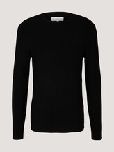Strukturierter Pullover mit LENZING™ ECOVERO™ - Männer - Black Strukturierter Pullover mit LENZING™ ECOVERO™ - Männer - Black - 7 - TOM TAILOR