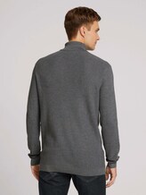 Strukturierter Rollkragenpullover mit LENZING™ ECOVERO™ - Männer - Stormy Gray Melange Strukturierter Rollkragenpullover mit LENZING™ ECOVERO™ - Männer - Stormy Gray Melange - 2 - TOM TAILOR