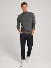 Strukturierter Rollkragenpullover mit LENZING™ ECOVERO™ - Männer - Stormy Gray Melange Strukturierter Rollkragenpullover mit LENZING™ ECOVERO™ - Männer - Stormy Gray Melange - 3 - TOM TAILOR