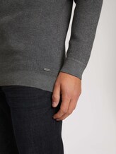 Strukturierter Rollkragenpullover mit LENZING™ ECOVERO™ - Männer - Stormy Gray Melange Strukturierter Rollkragenpullover mit LENZING™ ECOVERO™ - Männer - Stormy Gray Melange - 9 - TOM TAILOR