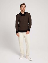 Pullover mit Schalkragen mit Bio-Baumwolle - Männer - black cognac knit structure Pullover mit Schalkragen mit Bio-Baumwolle - Männer - black cognac knit structure - 3 - TOM TAILOR