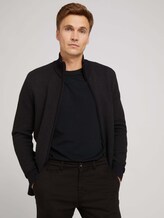 Strickjacke mit Stehkragen - Männer - black anthra knit structure Strickjacke mit Stehkragen - Männer - black anthra knit structure - 5 - TOM TAILOR