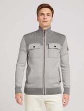 Melierte Strickjacke mit Brusttaschen - Männer - soft buttercream Melierte Strickjacke mit Brusttaschen - Männer - soft buttercream - 1 - TOM TAILOR
