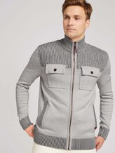 Melierte Strickjacke mit Brusttaschen - Männer - soft buttercream Melierte Strickjacke mit Brusttaschen - Männer - soft buttercream - 5 - TOM TAILOR