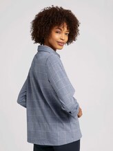 Geruit sweatshirt met col - Vrouwen - blue offwhite check Geruit sweatshirt met col - Vrouwen - blue offwhite check - 2 - TOM TAILOR