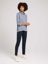 Geruit sweatshirt met col - Vrouwen - blue offwhite check Geruit sweatshirt met col - Vrouwen - blue offwhite check - 3 - TOM TAILOR