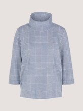 Geruit sweatshirt met col - Vrouwen - blue offwhite check Geruit sweatshirt met col - Vrouwen - blue offwhite check - 7 - TOM TAILOR