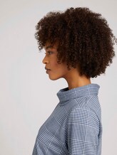 Geruit sweatshirt met col - Vrouwen - blue offwhite check Geruit sweatshirt met col - Vrouwen - blue offwhite check - 9 - TOM TAILOR
