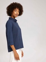 Kariertes Sweatshirt mit Rollkragen - Frauen - navy blue check Kariertes Sweatshirt mit Rollkragen - Frauen - navy blue check - 5 - TOM TAILOR