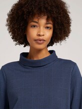 Kariertes Sweatshirt mit Rollkragen - Frauen - navy blue check Kariertes Sweatshirt mit Rollkragen - Frauen - navy blue check - 9 - TOM TAILOR