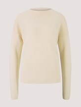Ottoman sweater with a stand-up collar - Women - soft creme beige Ottoman sweater with a stand-up collar - Women - soft creme beige - 7 - TOM TAILOR