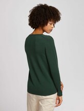 Basic sweater with a V-neckline - Women - dark pine green Basic sweater with a V-neckline - Women - dark pine green - 2 - TOM TAILOR