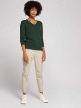 Basic sweater with a V-neckline - Women - dark pine green Basic sweater with a V-neckline - Women - dark pine green - 3 - TOM TAILOR