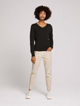 Basic Pullover mit V-Ausschnitt - Frauen - deep black Basic Pullover mit V-Ausschnitt - Frauen - deep black - 3 - TOM TAILOR